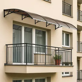 OEM Vordach über der Eingangstür 200 x 100 cm braun