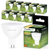 Lumiled GU5.3 LED Lampen Leuchtmittel 10 Stück Set, MR16 6W 50W 3000K Warmweiß 580 Lumen 120° Abstrahlwinkel Spots