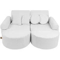 MeowBaby Kindersofa,, Weiß, Textil, 120x25x60 cm, Kinder- & Jugendzimmer, Kindermöbel, Kindersitzmöbel & -tische, Kindersessel & -sofas