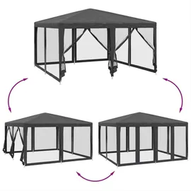 vidaXL Partezelt 4 x 4 m inkl. 8 Seitenteile Anthrazit