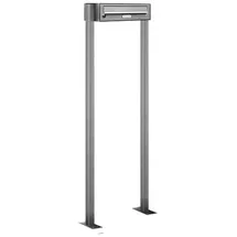 AL Briefkastensysteme 1 Fach Premium Edelstahl Briefkasten Post A4 modern robustwetterfest - grau