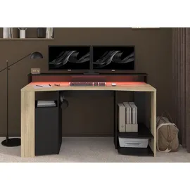 parisot möbel Gamingtisch Meta Eiche / Schwarz