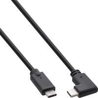 InLine USB 3.2 Gen.2 Kabel, USB-C Stecker/Stecker gewinkelt, schwarz, 0,5m