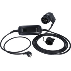 KS Tools efuturo mobile Ladestation mit Typ 2 Ladekabel, 1 Phase, bis zu 3,7 kW, 6-16 A, 230 V, Mode 2, LCD Display, Schuko-Stecker