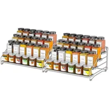 ZDDLOINP Einstellbares 4-stufiges Gewürzregal ohne Bohren Grau 2er