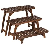Costway Pflanzentreppe Blumenständer 70 x 27 x 53 cm braun
