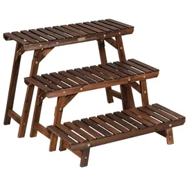 Costway Pflanzentreppe Blumenständer 70 x 27 x 53 cm braun