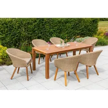 Merxx Arrone Set 7-tlg. Tisch 185 x 90 x 75 cm schilf 