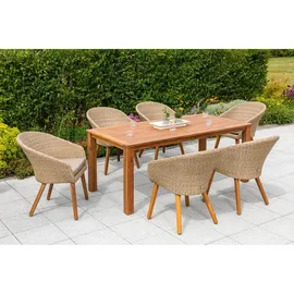 Merxx Arrone Set 7-tlg. Tisch 185 x 90 x 75 cm schilf 