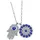 Lotus Silver Fatimas Hand Halskette 925 Silber Blau/Weiß