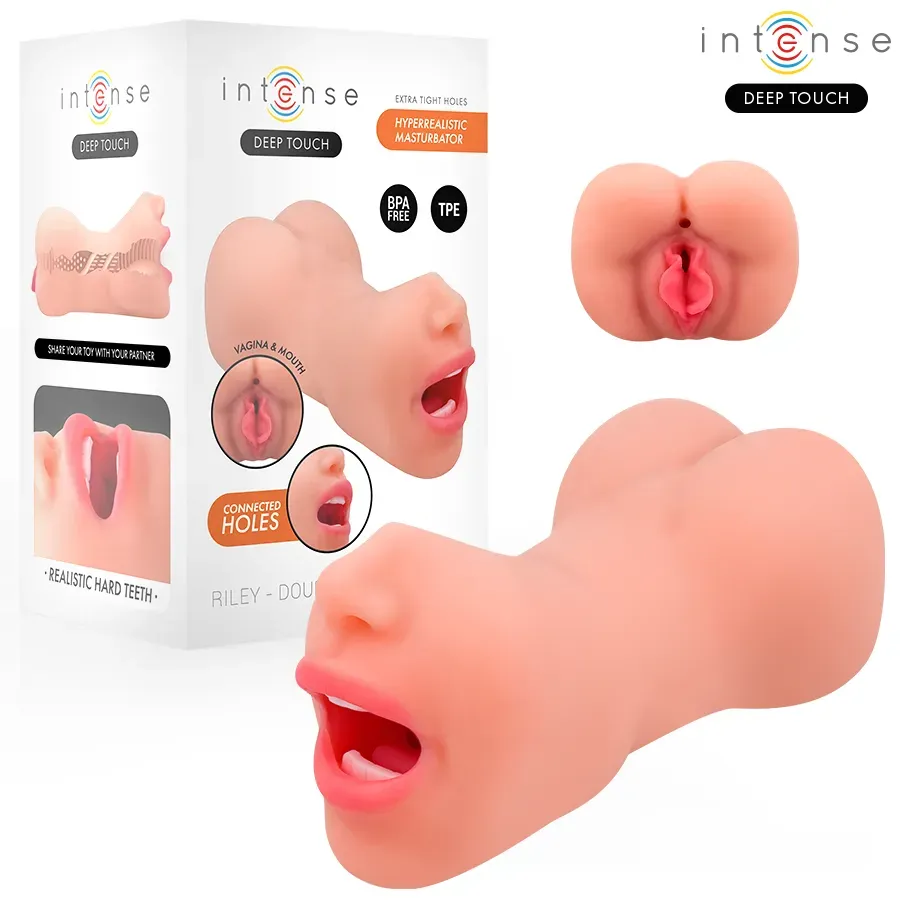 INTENSE DEEP TOUCH  RILEY DOPPELMUSTURBATOR FÜR MUND UND VAGINA