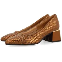 Gioseppo Loungeschuhe aus geflochtenem Nitra-Leder, Bronze, 39 EU