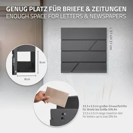 ML-Design Standbriefkasten Anthrazit inkl. Zeitungsfach