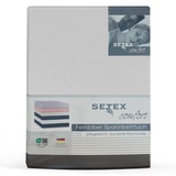 Setex Feinbiber Spannbettlaken, 160 x 200 cm großes Spannbetttuch, 100 % Baumwolle, Bettlaken in Weiß