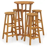 vidaXL Gartenbar-Set 5-tlg. Braun