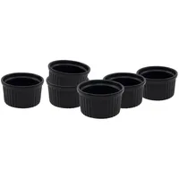 HIT Trading Crème brû­lée Schalen 6er Set LOUIS, Ø 8,5 cm - Schwarz - Keramik - 6er-Set