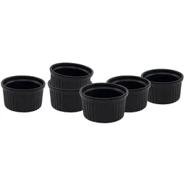 HIT Trading Crème brû­lée Schalen 6er Set LOUIS, Ø 8,5 cm - Schwarz - Keramik - 6er-Set