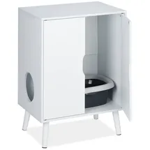 Relaxdays Katzenschrank für Katzentoilette Weiß
