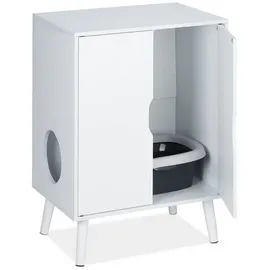 Relaxdays Katzenschrank für Katzentoilette Weiß