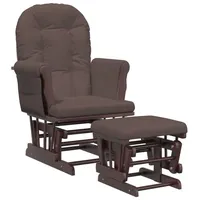 vidaXL Schaukelsessel mit Hocker Polyester 70 x 100 x 80 cm Braun