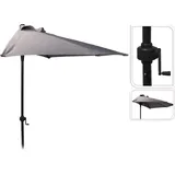 PROGARDEN Sonnenschirm 320 x 250 cm hellgrau halbrund