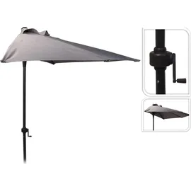PROGARDEN Sonnenschirm 320 x 250 cm hellgrau halbrund