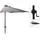 PROGARDEN Sonnenschirm 320 x 250 cm hellgrau halbrund