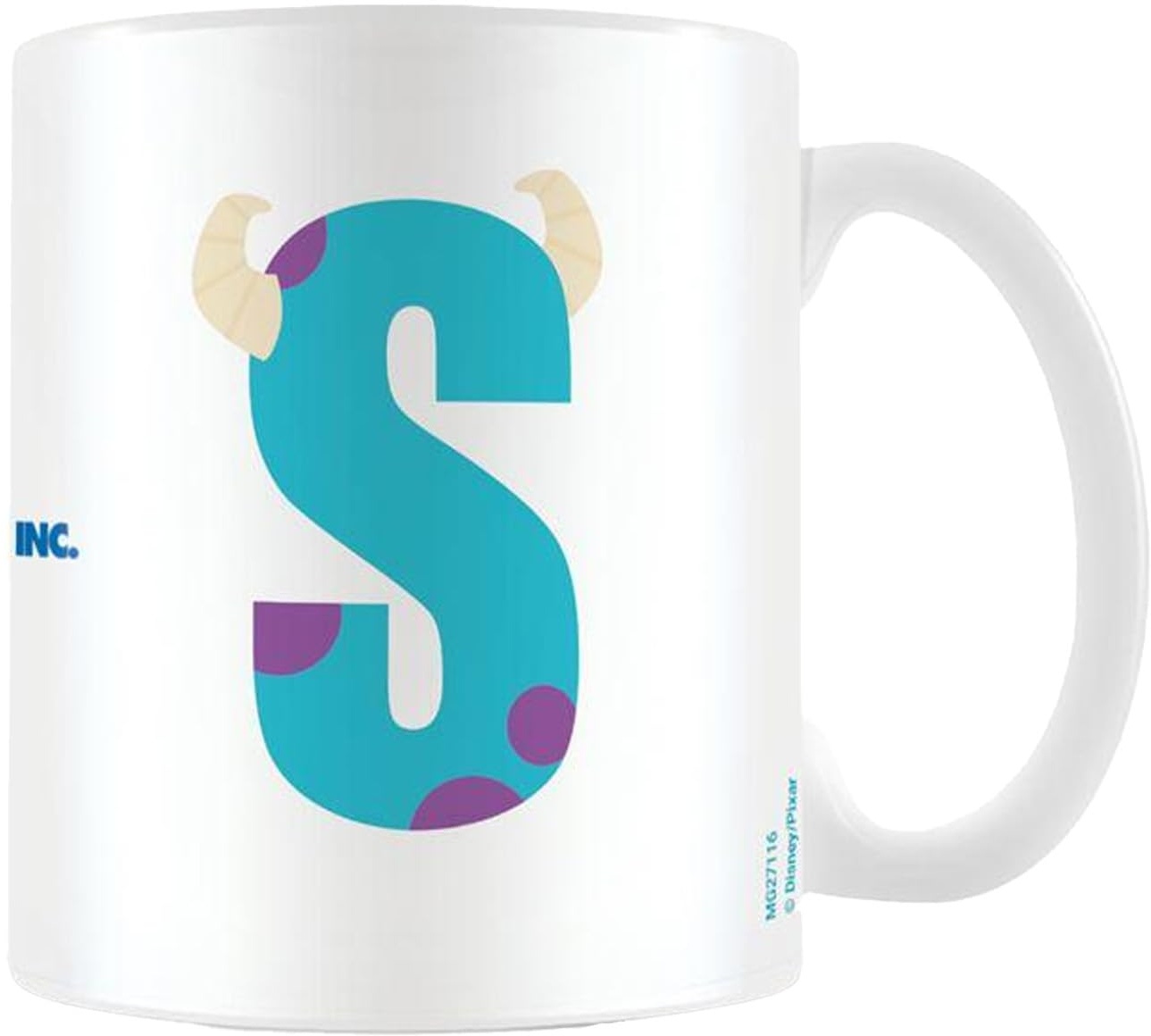 Disney Alphabet Personalisierte Tasse (S für Sulley Design) 325 ml Keramik-Kaffeetasse in Präsentations-Disney-Geschenkbox – Offizielles Merchandise-Produkt