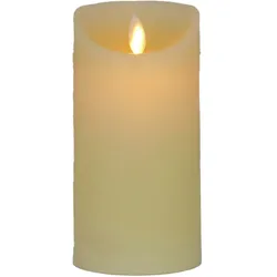 LED Echtwachskerze Warmweiß 6 Stunden Timmerfunktion H 15 cm bewegliche Flamme