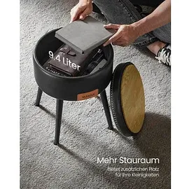 VASAGLE Hocker mit Stauraum LOM005B01 schwarz Kunstleder