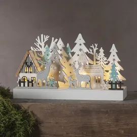 Star Trading LED Schwibbogen Reinbek beige Holz batteriebetrieben beleuchtet