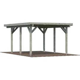 Palmako Karl Einzel-Carport 360 x 512 cm Grau tauchgrundiert