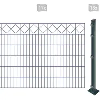 Arvotec Doppelstabmattenzaun »EASY 120 zum Aufschrauben "Karo" mit Zierleiste«, Zaunhöhe 120 cm, Zaunlänge 2 - 60 m 96502250-0 anthrazit H/L: 120 cm x 34 m