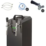 ich-zapfe Komplett Set - Zapfanlage, Bierzapfanlage STREAM 50K mit Luftpumpe Bierkoffer, Durchlaufkühler 2-leitig Trockenkühler, bis zu 55 L/h, Dreikant,Kombi
