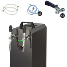 ich-zapfe Komplett Set - Zapfanlage, Bierzapfanlage STREAM 50K mit Luftpumpe Bierkoffer, Durchlaufkühler 2-leitig Trockenkühler, bis zu 55 L/h, Dreikant,Kombi