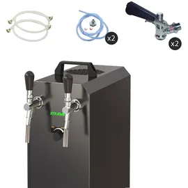 ich-zapfe Komplett Set - Zapfanlage, Bierzapfanlage STREAM 50K mit Luftpumpe Bierkoffer, Durchlaufkühler 2-leitig Trockenkühler, bis zu 55 L/h, Dreikant,Kombi