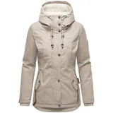 Marikoo Damen warme Winterjacke mit kuscheliger Kapuze Bikoo Light Taupe Gr. L - L