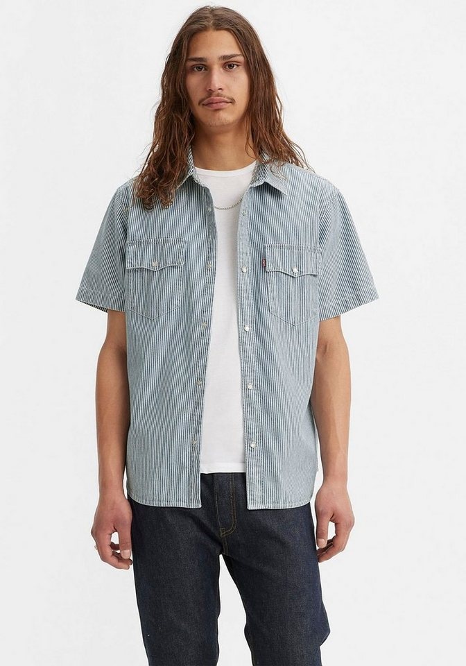 Levi's® Jeanshemd SS RELAXED FIT WESTERN blau S