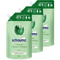Schauma Shampoo 7 Kräuter Nachfüllpack (800 ml), Haarshampoo verleiht der Haarstruktur eine leichte Frische, Frische-Shampoo für normales bis schnell fettendes Haar, 3x 800 ml