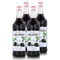 Monin Sirup Brombeere 1L - Cocktails Milchshakes Kaffeesirup (4er Pack)