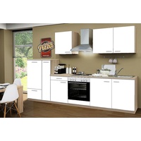 idealShopping Küchenblock mit Elektrogeräten Classic 300 cm in weiß matt