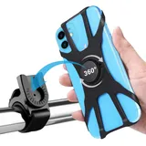 Kinizixu Handyhalterung Fahrrad, Universal Motorrad Halterung Fahrrad Silikon Verdicken mit 360°Drehbarer Abnehmbare Handy Fahrradhalterung Lenker Rennrad für 4,5-7,0 Zoll Smartphone