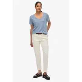 Superdry STUDIOS SLUB EMB VEE TEE Blau L