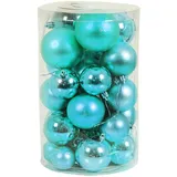 Mojawo 30tlg. Weihnachtskugeln petrol Ø 4/5/6/7cm