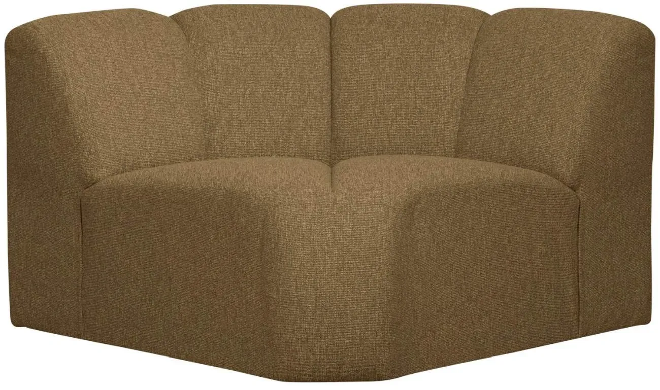 Modulsofa Mojo Boucle Eck-Element, moderner Stil, Bouclé-Stoff, Gelb Braun, individuell kombinierbar