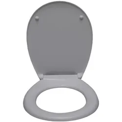 sanicomfort WC-Sitz, Duroplast, mit Absenkautomatik, Toilettensitz passend für alle handelsüblichen WC-Becken (manhattengrau)