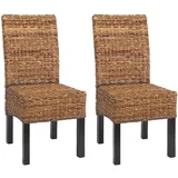 chefgastro Esszimmerstuhl Malibu Bananengeflecht dunkelbraun 2er Set
