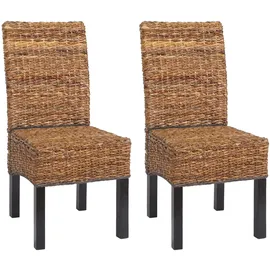 chefgastro Esszimmerstuhl Malibu Bananengeflecht dunkelbraun 2er Set