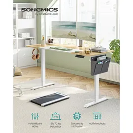 Songmics Höhenverstellbarer Schreibtisch elektrisch 160cm Memory-Funktion mit 4 Höhen pastellgelb - Gelb