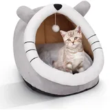 Katzenbett Höhle,Katzenhöhle Warm,Katzenhaus Indoor,Katzenkorb, Katzenbett flauschig,Katzen höhle,Katzen Haus,Weiches Und Warmes Katzenhaus Für Drinnen Kleines Haustier,Superweiche (Grau, 30x30x30cm)
